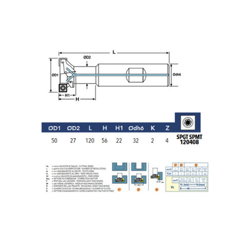 T-slot milling cutter Dimensions